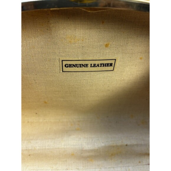 Vintage Tan Suede Handbag Purse Hard Sided Clasp Close Made In Italy READ - Picture 6 of 14